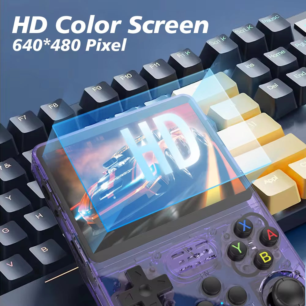 R36S Retro Handheld Game Console Liunx 3.5-Inch IPS Screen Built in 64G 20000 Classical Games Portable Game Console Holiday Gift